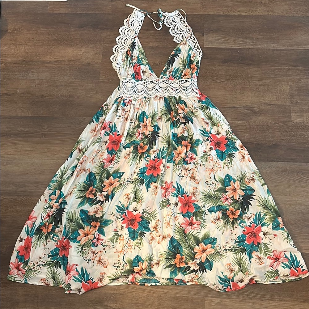 Floral Lace Halter dress